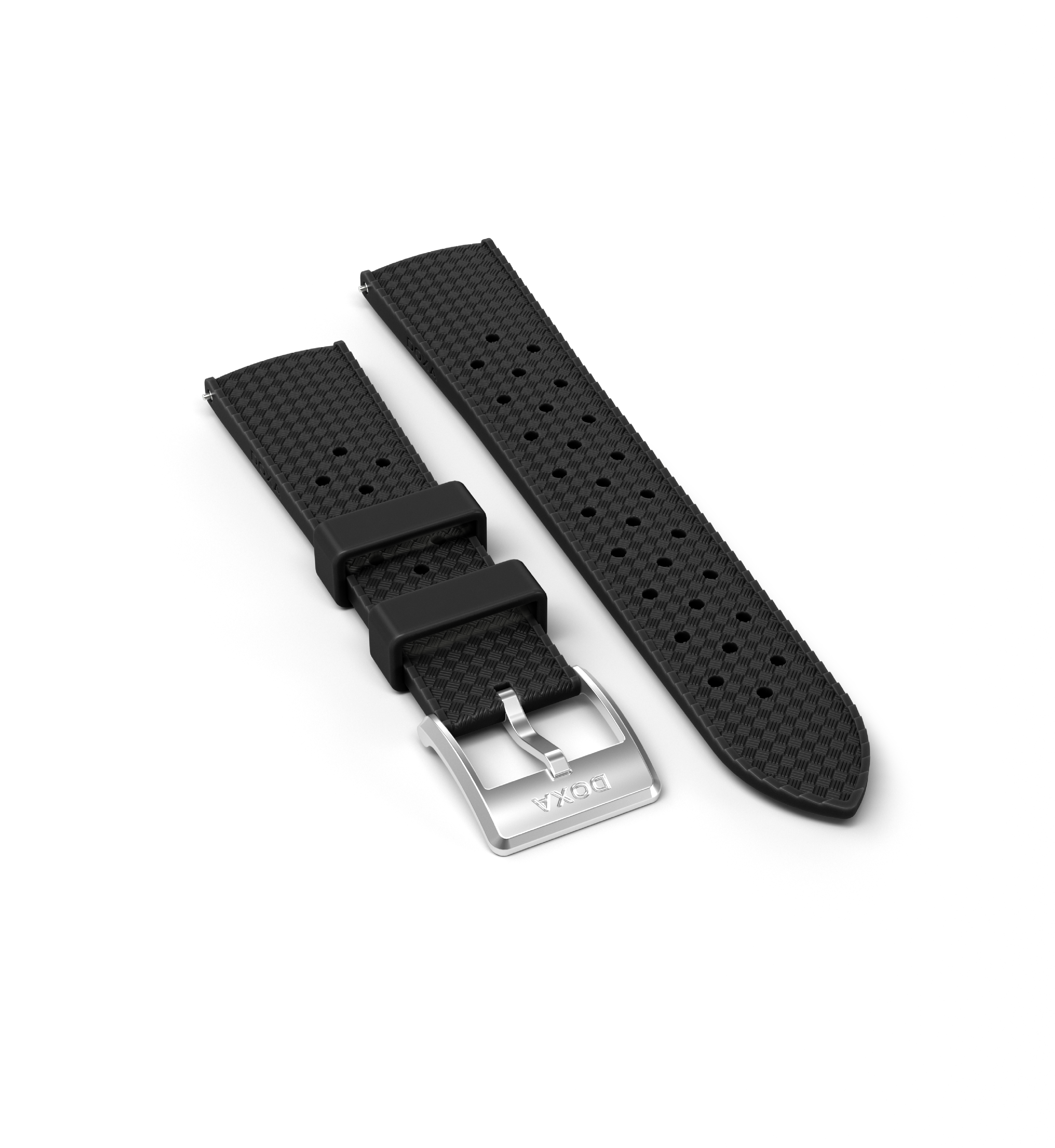 Dive Flex rem i gummi med pin-spænde, Sort